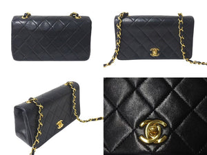 CHANEL シャネル マトラッセ フルフラップチェーンショルダーバッグ 1番台 ラムスキン ココマーク ブラック 美品 中古 4c073812
