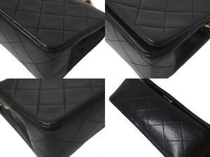 CHANEL シャネル マトラッセ フルフラップチェーンショルダーバッグ 1番台 ラムスキン ココマーク ブラック 美品 中古 4c073812