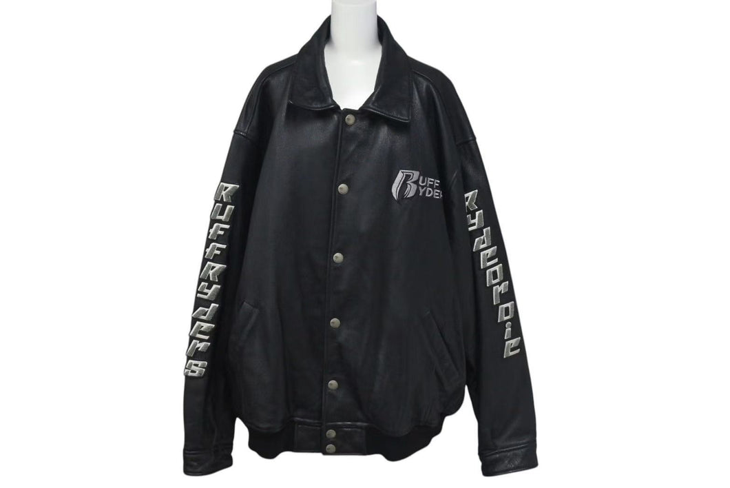 RUFF RYDERS ラフライダーズ Leather Jacket レザージャケット メンズ サイズ 4X ブラック 美品 中古 4c073816