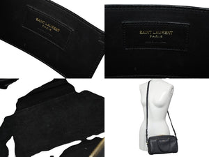 SAINT LAURENT サンローラン ベイビーダッフル 2WAY ハンドバッグ ショルダーバッグ CLD330958 0714 ブラック ゴールド 美品 中古 4c073817 