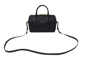 SAINT LAURENT サンローラン ベイビーダッフル 2WAY ハンドバッグ ショルダーバッグ CLD330958 0714 ブラック ゴールド 美品 中古 4c073817 