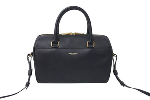 SAINT LAURENT サンローラン ベイビーダッフル 2WAY ハンドバッグ ショルダーバッグ CLD330958 0714 ブラック ゴールド 美品 中古 4c073817 