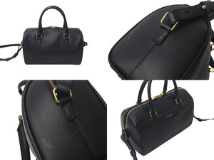 SAINT LAURENT サンローラン ベイビーダッフル 2WAY ハンドバッグ ショルダーバッグ CLD330958 0714 ブラック ゴールド 美品 中古 4c073817 