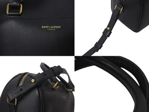 SAINT LAURENT サンローラン ベイビーダッフル 2WAY ハンドバッグ ショルダーバッグ CLD330958 0714 ブラック ゴールド 美品 中古 4c073817 