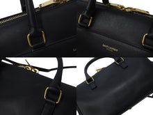 画像をギャラリービューアに読み込む, SAINT LAURENT サンローラン ベイビーダッフル 2WAY ハンドバッグ ショルダーバッグ CLD330958 0714 ブラック ゴールド 美品 中古 4c073817 
