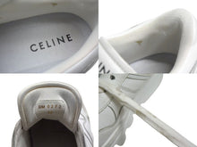 Load image into Gallery viewer, CELINE セリーヌ ブロック ロゴ スニーカー ホワイト レザー シューズ 靴 厚底 ローカット ウェッジソール RM0272 サイズ36 良品 中古 4c073823