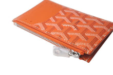 Load image into Gallery viewer, 新品未使用 GOYARD ゴヤール ブルボン カードケース ジップ付きカードホルダー ゴヤールディンキャンバス オレンジ シルバー 中古 4c073846