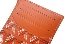 Load image into Gallery viewer, 新品未使用 GOYARD ゴヤール ブルボン カードケース ジップ付きカードホルダー ゴヤールディンキャンバス オレンジ シルバー 中古 4c073846