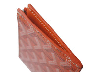 Load image into Gallery viewer, 新品未使用 GOYARD ゴヤール ブルボン カードケース ジップ付きカードホルダー ゴヤールディンキャンバス オレンジ シルバー 中古 4c073846