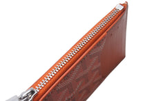 Load image into Gallery viewer, 新品未使用 GOYARD ゴヤール ブルボン カードケース ジップ付きカードホルダー ゴヤールディンキャンバス オレンジ シルバー 中古 4c073846