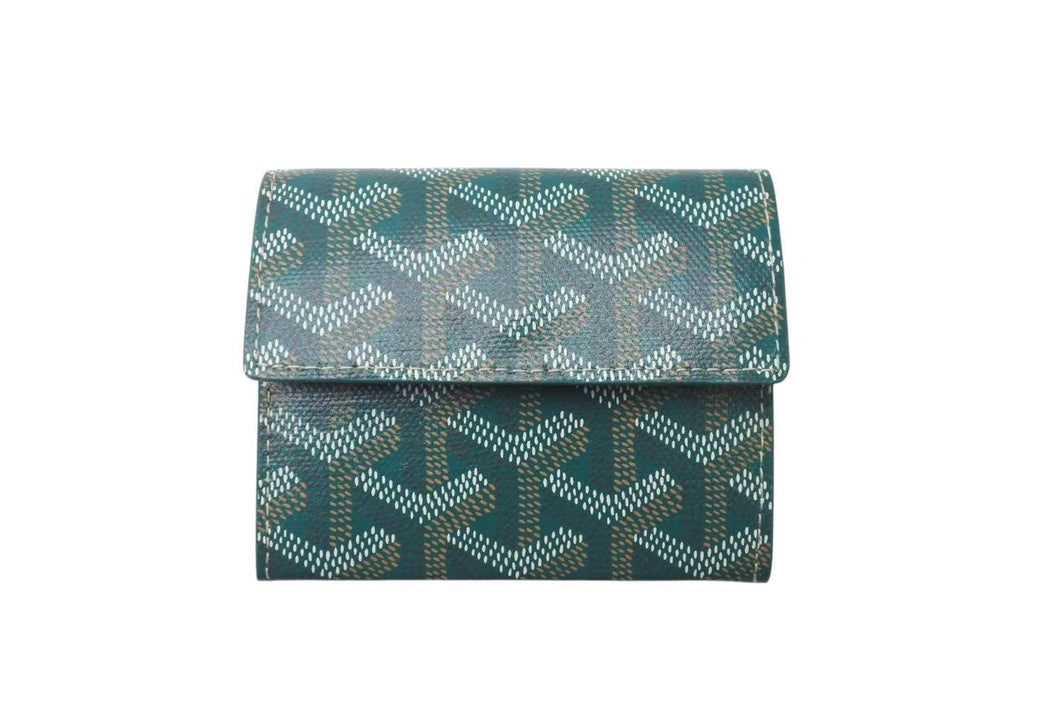 新品未使用品 GOYARD ゴヤール マリニー ウォレット コインケース 小銭入れ カードケース PVC レザー グリーン 中古 4c073851