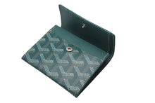 Load image into Gallery viewer, 新品未使用品 GOYARD ゴヤール マリニー ウォレット コインケース 小銭入れ カードケース PVC レザー グリーン 中古 4c073851