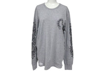 Load image into Gallery viewer, 新品未使用 CHROMEHEARTS クロムハーツ ホースシュー 長袖Tシャツ サーマル アームプリント クルーネック グレー サイズXL 中古 4c073858