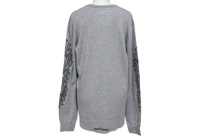 新品未使用 CHROMEHEARTS クロムハーツ ホースシュー 長袖Tシャツ サーマル アームプリント クルーネック グレー サイズXL 中古 4c073858