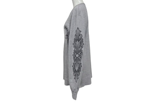 新品未使用 CHROMEHEARTS クロムハーツ ホースシュー 長袖Tシャツ サーマル アームプリント クルーネック グレー サイズXL 中古 4c073858