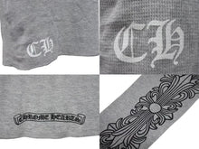 Load image into Gallery viewer, 新品未使用 CHROMEHEARTS クロムハーツ ホースシュー 長袖Tシャツ サーマル アームプリント クルーネック グレー サイズXL 中古 4c073858