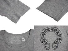 Load image into Gallery viewer, 新品未使用 CHROMEHEARTS クロムハーツ ホースシュー 長袖Tシャツ サーマル アームプリント クルーネック グレー サイズXL 中古 4c073858
