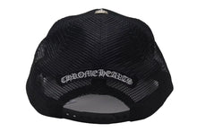Load image into Gallery viewer, 新品未使用 CHROME HEARTS クロムハーツ トラッカーキャップ キングタコス・ブラック マルチ CHスクロールラベル ONE SIZE ブラック シルバー925 中古 4c073859