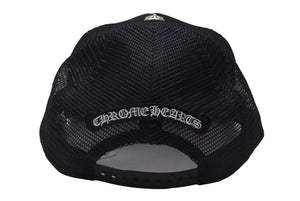 新品未使用 CHROME HEARTS クロムハーツ トラッカーキャップ キングタコス・ブラック マルチ CHスクロールラベル ONE SIZE ブラック シルバー925 中古 4c073859