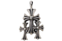 Load image into Gallery viewer, 新品同様 CHROME HEARTS クロムハーツ 3 CH CRS SML トリプルCHクロススモール シルバーネックレストップ シルバー925 中古 4c073862