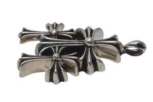 新品同様 CHROME HEARTS クロムハーツ 3 CH CRS SML トリプルCHクロススモール シルバーネックレストップ シルバー925 中古 4c073862