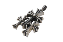 Load image into Gallery viewer, 新品同様 CHROME HEARTS クロムハーツ 3 CH CRS SML トリプルCHクロススモール シルバーネックレストップ シルバー925 中古 4c073862