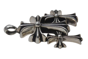新品同様 CHROME HEARTS クロムハーツ 3 CH CRS SML トリプルCHクロススモール シルバーネックレストップ シルバー925 中古 4c073862