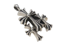 Load image into Gallery viewer, 新品同様 CHROME HEARTS クロムハーツ 3 CH CRS SML トリプルCHクロススモール シルバーネックレストップ シルバー925 中古 4c073862