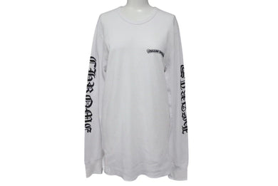 新品未使用 CHROMEHEARTS クロムハーツ ホースシュー 長袖Tシャツ サーマル アームプリント クルーネック ホワイト サイズXL 中古 4c073863