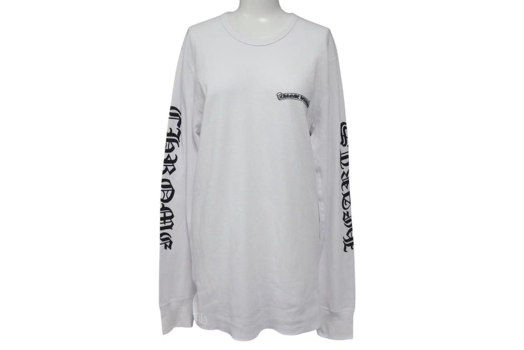 新品未使用 CHROMEHEARTS クロムハーツ ホースシュー 長袖Tシャツ サーマル アームプリント クルーネック ホワイト サイズXL 中古 4c073863