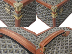 GOYARD Vanity Case, Vintage, Black and Brown Canvas and Leather with Gold Hardware, Excellent Condition, Pre-Owned, Item Number 4c073869 