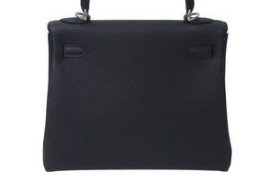 新品未使用 HERMES エルメス ケリー25 W刻印 2025年購入品 内縫い 黒 トゴ シルバー金具 中古 4c073870