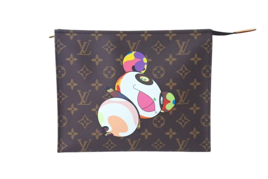 新品未使用 LOUIS VUITTON ルイヴィトン LV × TM トリオ ポッシュ トワレ ポーチ M13762 モノグラム パンダ 新作 村上隆 中古 4c073875