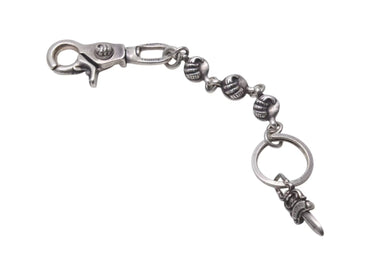 CHROME HEARTS クロムハーツ CLIP No2 BALL 3D クローボール キーチェーン 3ボール ダガー 重量約79.3g 美品 中古 4c073885