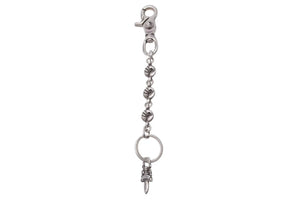 CHROME HEARTS クロムハーツ CLIP No2 BALL 3D クローボール キーチェーン 3ボール ダガー 重量約79.3g 美品 中古 4c073885