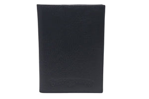 極美品 CHROME HEARTS クロムハーツ セメタリークロスパッチ ブックカバー 3パッチ ブラック レザー エンボスロゴ 中古 4c073888