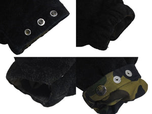 A BATHING APE アベイシングエイプ ダウンジャケット カーキ ブラック 001HJ9801024 サイズM 美品 中古 4c073889 
