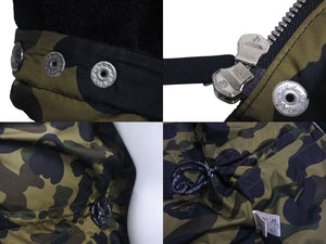 A BATHING APE アベイシングエイプ ダウンジャケット カーキ ブラック 001HJ9801024 サイズM 美品 中古 4c073889 