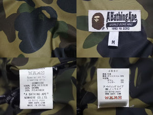A BATHING APE アベイシングエイプ ダウンジャケット カーキ ブラック 001HJ9801024 サイズM 美品 中古 4c073889 