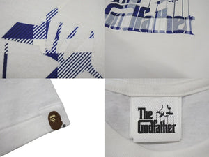 A Bathing APE × The Godfather ベイシング エイプ × ゴッドファーザー コラボ Tシャツ ホワイト ブルー M 美品 中古 4c073891