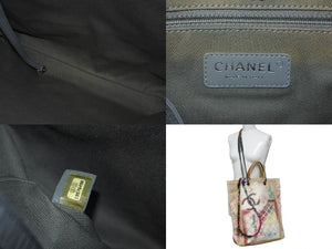 極美品 CHANEL シャネル トートバッグ グラフィティ アクト2 ブリコラージュ 19番台 2014年春夏 コットンキャンバス ブラウン 中古 4c073894