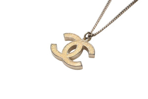 極美品 CHANEL シャネル ココマーク ネックレス アクセサリー ゴールドラメ 07A刻印 GP ゴールド 中古 4c073896