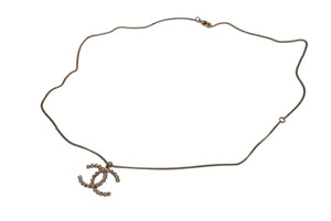 極美品 CHANEL シャネル ネックレス デカココマーク アクセサリー ラインストーン A18刻印 GP ゴールド 中古 4c073926