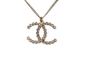 極美品 CHANEL シャネル ネックレス デカココマーク アクセサリー ラインストーン A18刻印 GP ゴールド 中古 4c073926
