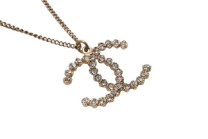 極美品 CHANEL シャネル ネックレス デカココマーク アクセサリー ラインストーン A18刻印 GP ゴールド 中古 4c073926