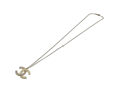 極美品 CHANEL シャネル ネックレス アクセサリー ココマーク B17C刻印 GP スクエアストーン ゴールド 中古 4c073929