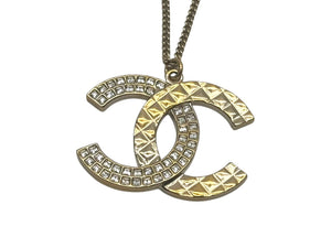 極美品 CHANEL シャネル ネックレス アクセサリー ココマーク B17C刻印 GP スクエアストーン ゴールド 中古 4c073929