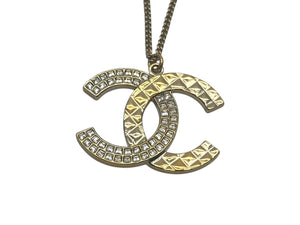 極美品 CHANEL シャネル ネックレス アクセサリー ココマーク B17C刻印 GP スクエアストーン ゴールド 中古 4c073929