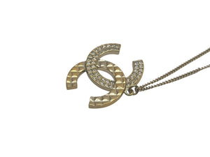 極美品 CHANEL シャネル ネックレス アクセサリー ココマーク B17C刻印 GP スクエアストーン ゴールド 中古 4c073929