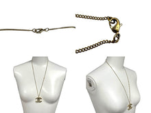 Load image into Gallery viewer, 極美品 CHANEL シャネル ネックレス アクセサリー ココマーク B17C刻印 GP スクエアストーン ゴールド 中古 4c073929